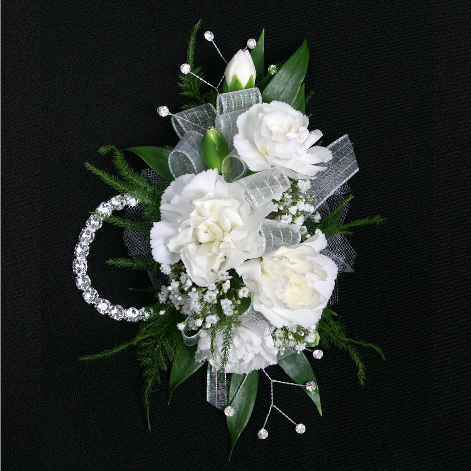 Carnation Mini Wristlet Stadium Flowers