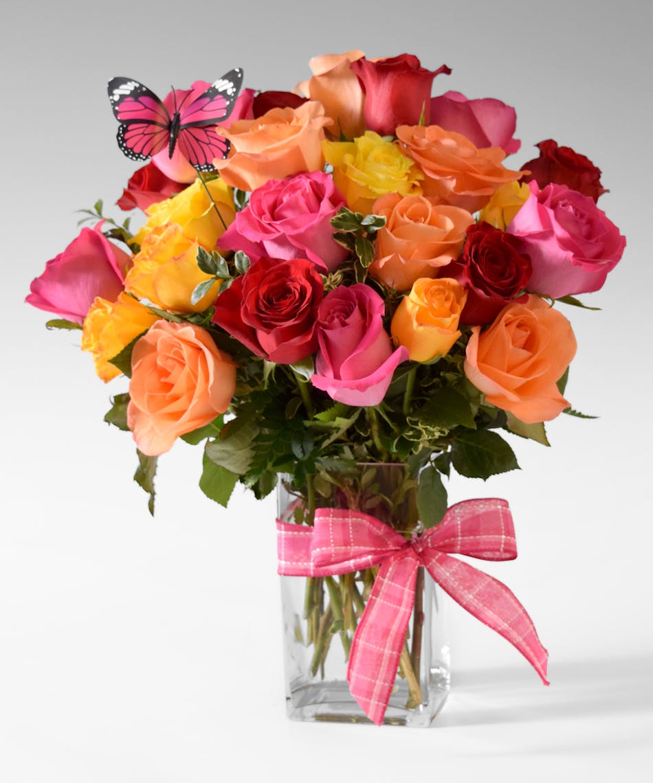 Rainbow wishes for your loved one! all the best and brightest color available in this mixed dozen