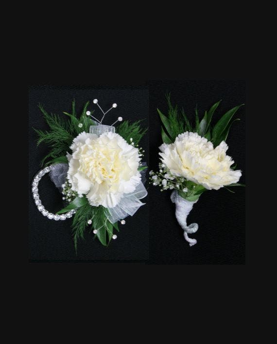 matching corsage and boutonniere