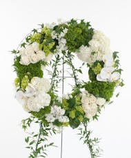 Premium Green and White Wreath Display