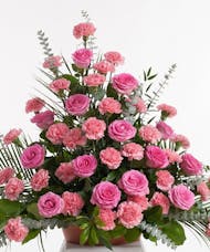 Pink Rose and Carnation - Floor Basket