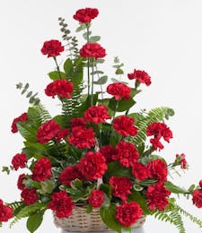 Red Carnation - Floor Basket