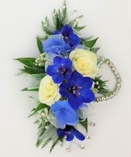 Corsage  Blue Mixed Florets